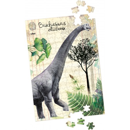 3 puzzle 200 Dinozaury z plakatami, Vilac