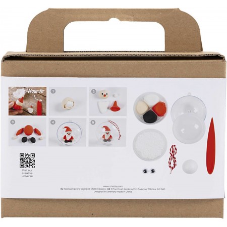 Mini Craft Kit Modelling, Santa Claus, red/white