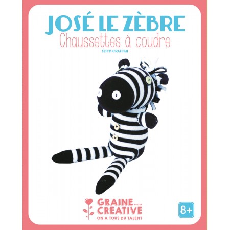 Zebra do szycia pluszak ze skarpety +8, Graine Creative